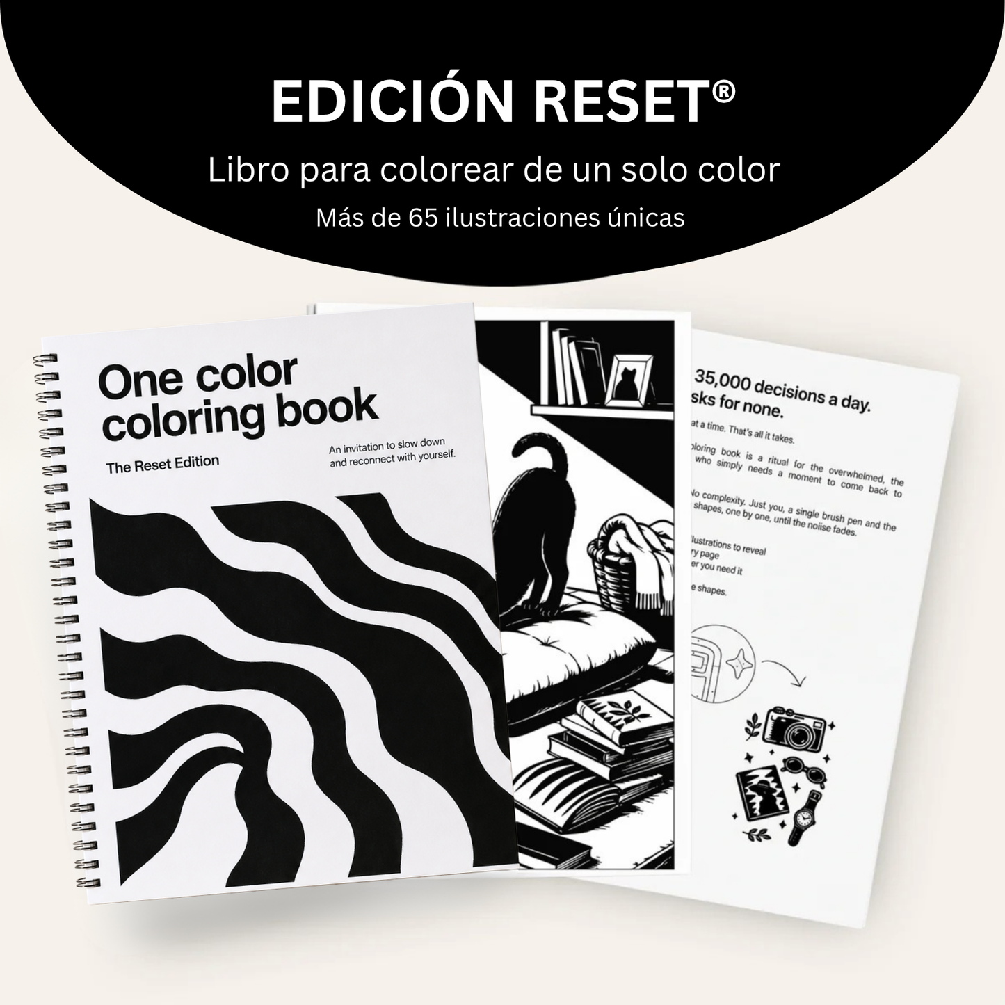 Libro para colorear de un solo color – Edición Reset®